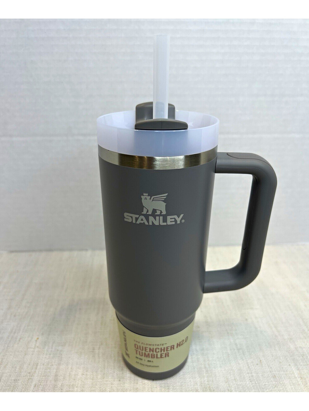 Stanley Quencher H2.0 FlowState 30 oz Stone Insulated Tumbler w/ Handle Straw
